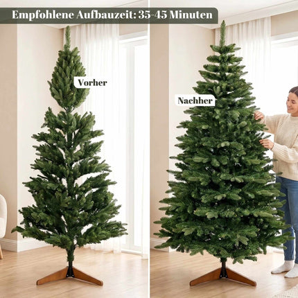 Artificial Christmas Tree 180 cm, Green, Foldable Wood Stand