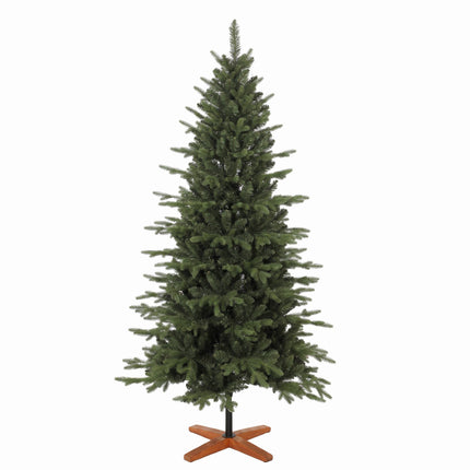 Artificial Christmas Tree, 180 cm, Hinged Branches, Wood Stand