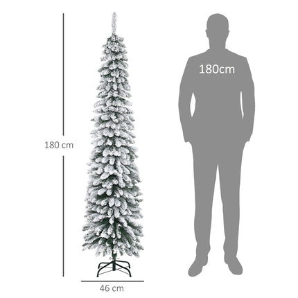 Artificial Christmas Tree, 180 cm, Snowy Branches, Indoor Use