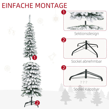 Artificial Christmas Tree, 180 cm, Snowy Branches, Indoor Use