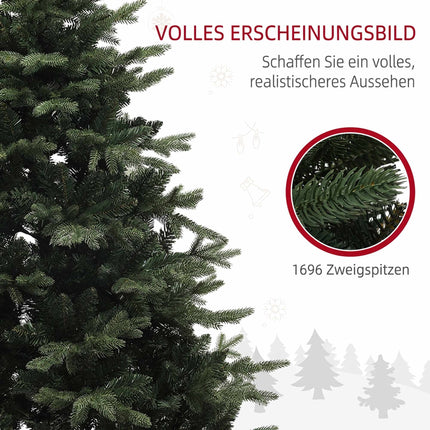 Artificial Christmas Tree 180 cm, Spruce Design, 1696 Tips, Steel Base, Green
