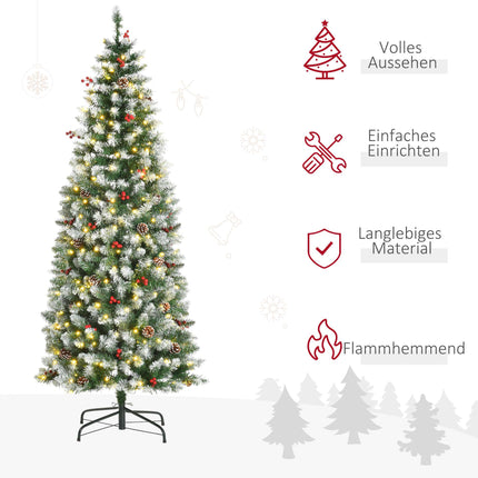Artificial Christmas Tree 180cm with LED Lights, Snow, Stand