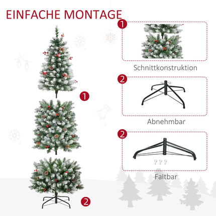 Artificial Christmas Tree 180cm with LED Lights, Snow, Stand