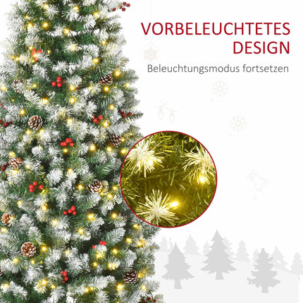 Artificial Christmas Tree 180cm with LED Lights, Snow, Stand