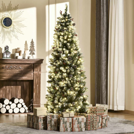 Artificial Christmas Tree 180cm with LED Lights, Snow, Stand