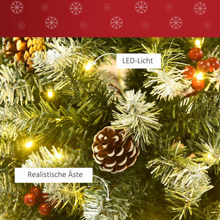 Artificial Christmas Tree 180cm with LED Lights, Snow, Stand
