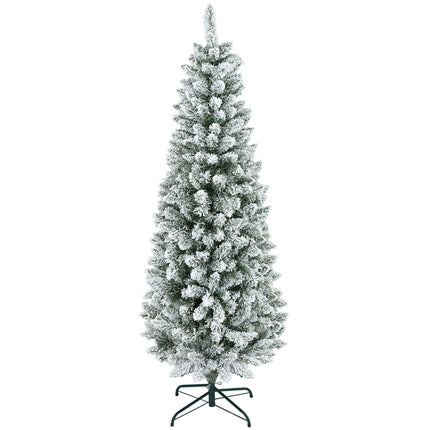 Artificial Christmas Tree, 183 cm, Slim with Snow Effect