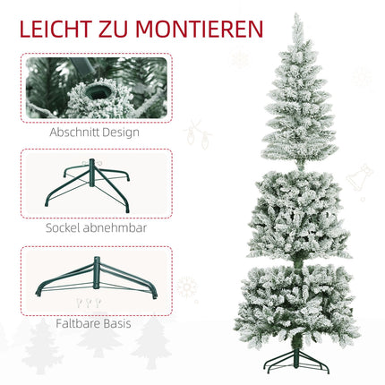 Artificial Christmas Tree, 183 cm, Slim with Snow Effect