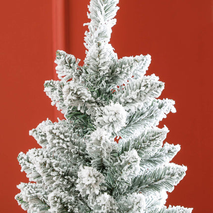 Artificial Christmas Tree, 183 cm, Slim with Snow Effect