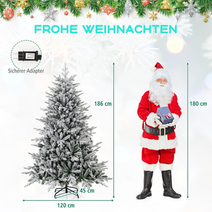 Umělý vánoční stromek, 186cm, 260 LED světel, 8 režimů