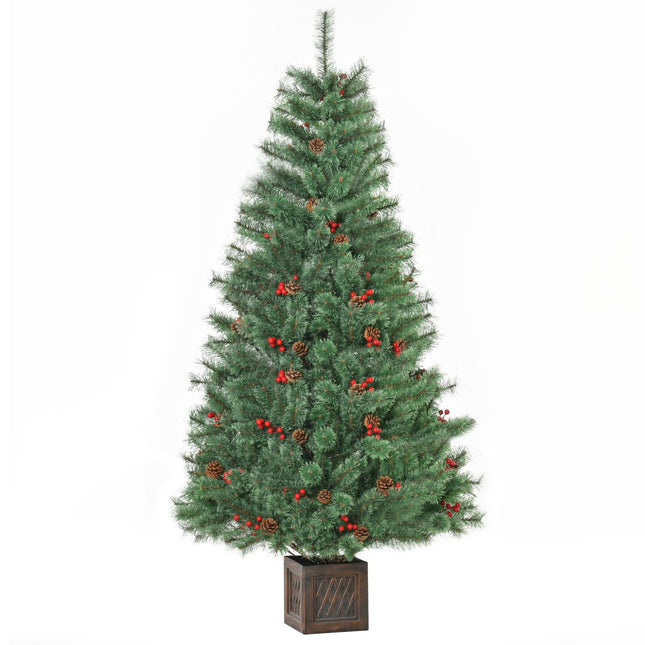 Artificial Christmas tree, 1.8m, PVC & Metal, with decorations