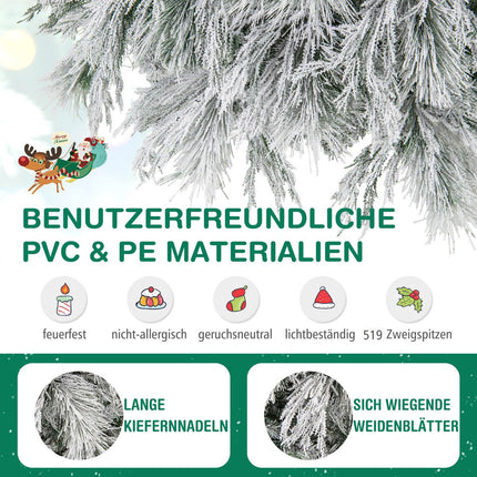 Künstlicher Weihnachtsbaum 192cm, Klappmechanismus, 250 warmweiße LEDs