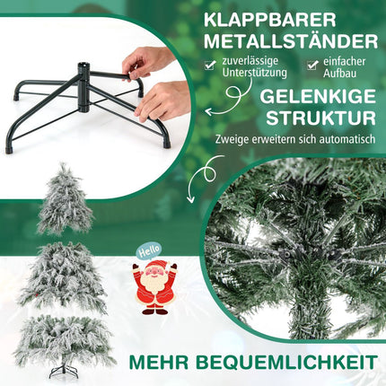 Künstlicher Weihnachtsbaum 192cm, Klappmechanismus, 250 warmweiße LEDs