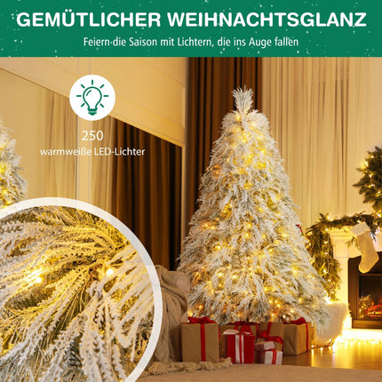 Künstlicher Weihnachtsbaum 192cm, Klappmechanismus, 250 warmweiße LEDs