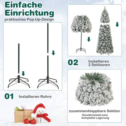 Künstlicher Weihnachtsbaum, 210 cm, 200 LED-Lichter, Pop-Up-Design