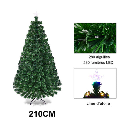 Künstlicher Weihnachtsbaum 210 cm, 280 LEDs, Metallständer