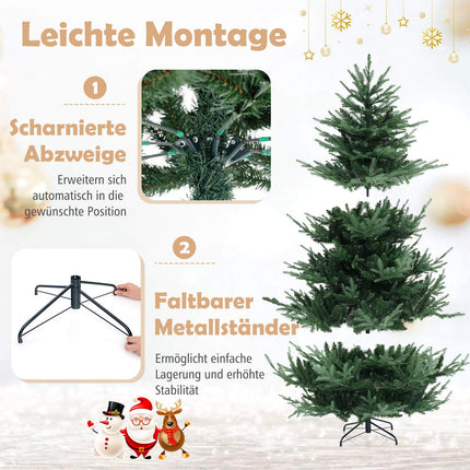 Künstlicher Weihnachtsbaum 210 cm, 340 warmweiße LEDs, 8 Modi