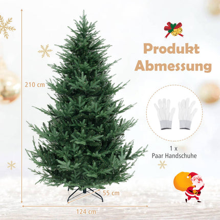 Künstlicher Weihnachtsbaum 210 cm, 340 warmweiße LEDs, 8 Modi