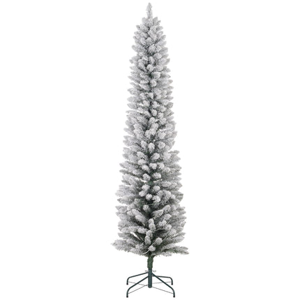 210 cm artificial Christmas tree with LED lights, green/white