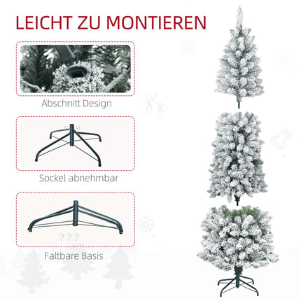 Umělý vánoční stromek, 210cm, úzký design, zasněžený