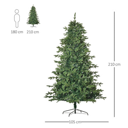 Künstlicher Weihnachtsbaum, 2,1 m, PVC & PE, Metallständer