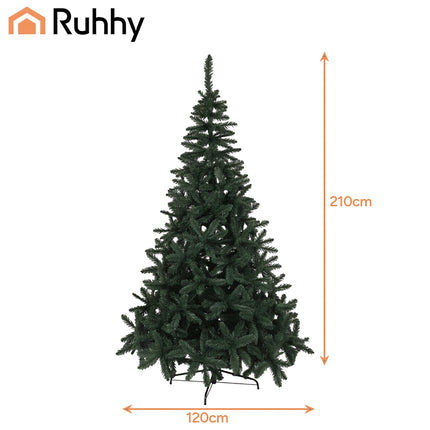 Künstlicher Weihnachtsbaum 2,1 m, dichte Nadeln, schwer entflammbar