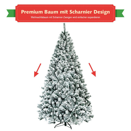 Artificial Christmas Tree, 225cm, Snowy, Metal Stand