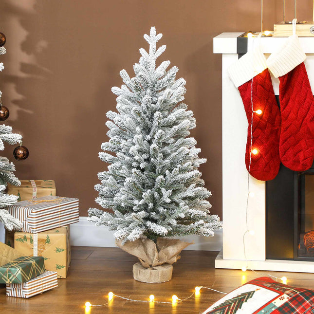 Künstlicher Weihnachtsbaum 90 cm – Beschneit, 486 Spitzen