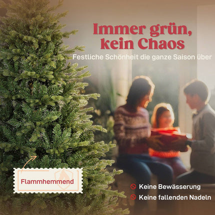 Künstlicher Weihnachtsbaum, realistische Zweige, Metallständer, 180 cm