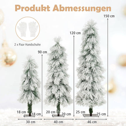 Künstlicher Weihnachtsbaum mit Beleuchtung, 90-150 cm, mit Schneebesatz