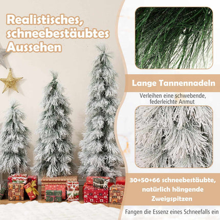 Künstlicher Weihnachtsbaum mit Beleuchtung, 90-150 cm, mit Schneebesatz