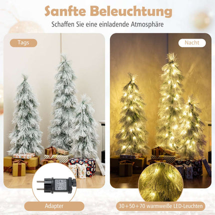 Künstlicher Weihnachtsbaum mit Beleuchtung, 90-150 cm, mit Schneebesatz