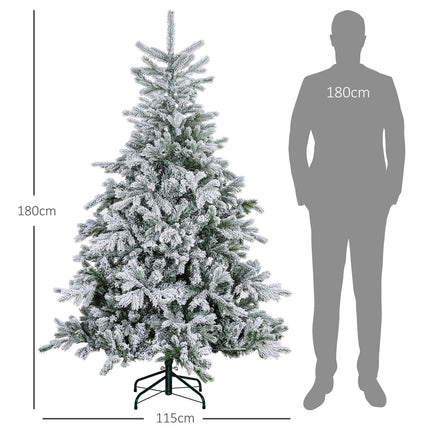 Umělý vánoční stromek, zasněžené větve, 180 cm, zelený