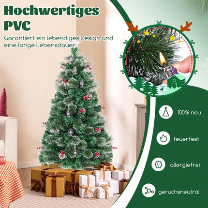 Künstlicher Weihnachtsbaum mit LED-Beleuchtung, 150 cm, PVC