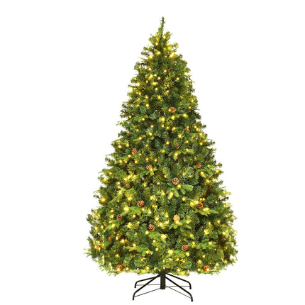 Artificial Christmas Tree with LED Lights, 210 cm, Green