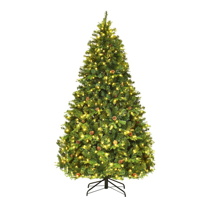 Artificial Christmas Tree with LED Lights, 210 cm, Green