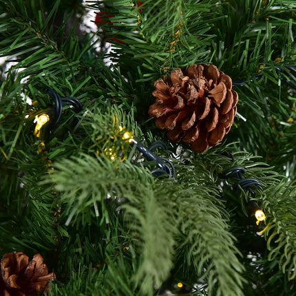 Artificial Christmas Tree with LED Lights, 210 cm, Green