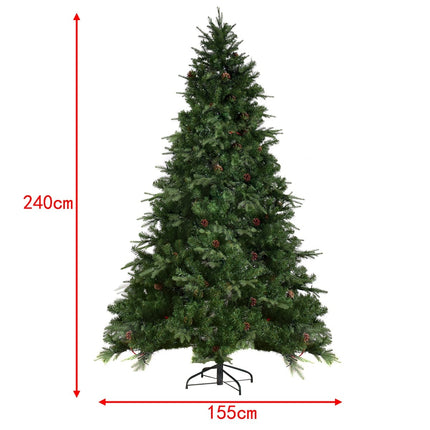 Artificial Christmas Tree with LED Lights, 240 cm, Green