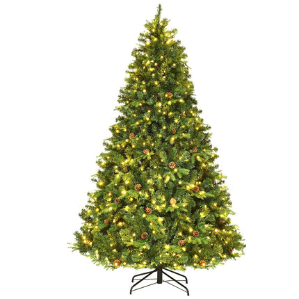 Artificial Christmas Tree with LED Lights, Green, 225 cm