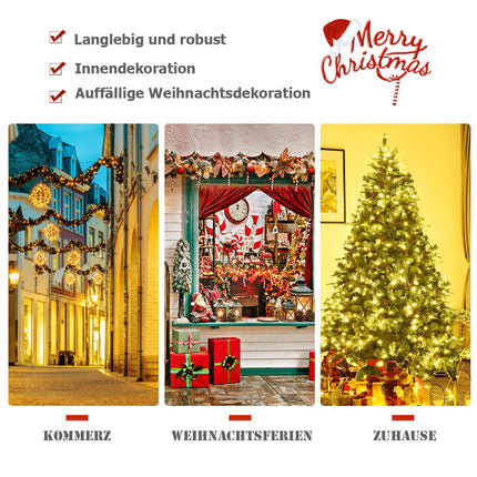 Artificial Christmas Tree with LED Lights, Green, 225 cm