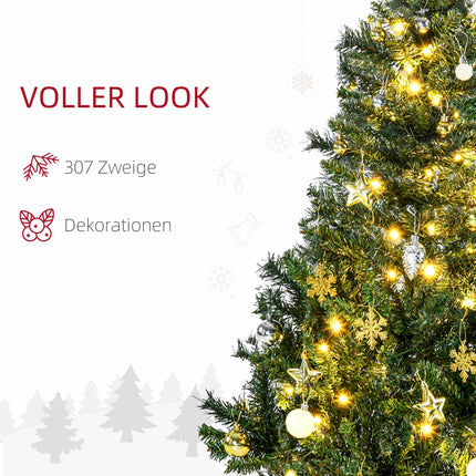 Artificial Christmas Tree with LEDs, 120 cm, Green