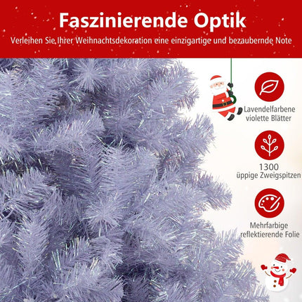 Umělý vánoční stromek se světly, 225 cm, fialová, LED