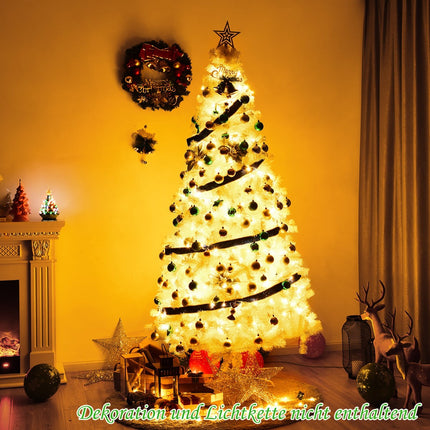 Artificial Christmas Tree with Metal Stand, 210 cm, White