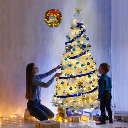 Artificial Christmas Tree with Metal Stand, 210 cm, White