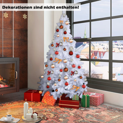 Artificial Christmas Tree with Metal Stand, 210 cm, White