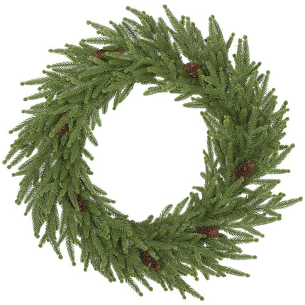 Künstlicher Weihnachtskranz mit Zapfen, 60 x 15 cm