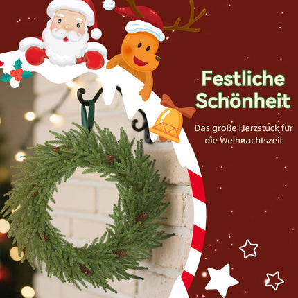 Künstlicher Weihnachtskranz mit Zapfen, 60 x 15 cm