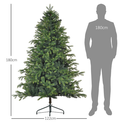 180 cm künstlicher Weihnachtsbaum, 1700 Spitzen, faltbarer Ständer