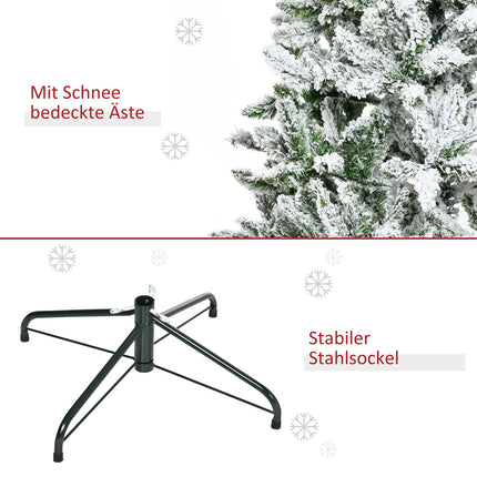 180 cm künstlicher Weihnachtsbaum mit Schnee – 750 Spitzen, für drinnen