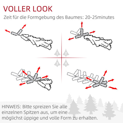 Künstlicher Weihnachtsbaum 210cm mit Schnee und Metallständer